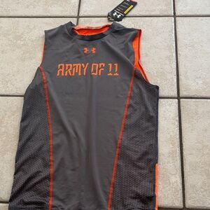 Under Armour Gray and Orange Sleeveless Training Top